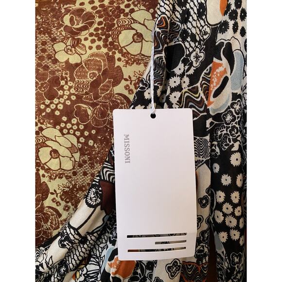 NWT Missoni 70s Style Silk Jersey Low Back Draped Long Sleeves Dress Sz 38 US 2 - Picture 9 of 11